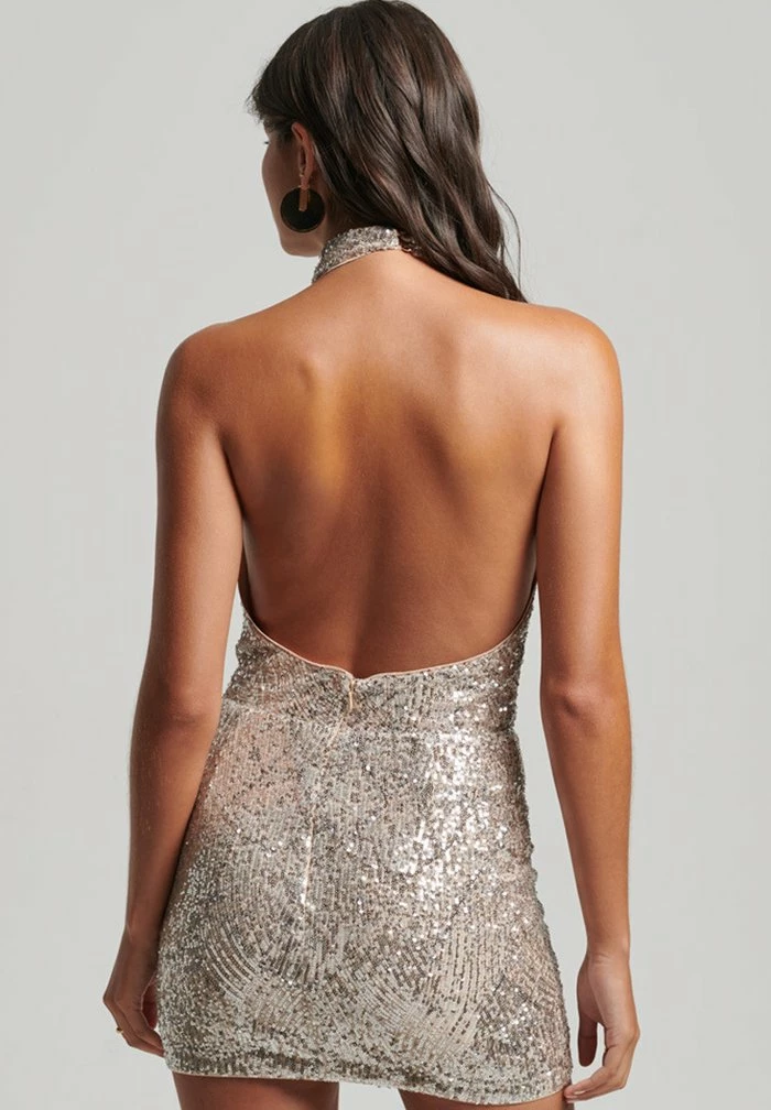 Superdry SEQUIN HALTER - Cocktail Dress / Party Dress - Silver Deco Sequin 3 Superdry SEQUIN HALTER - Cocktail Dress / Party Dress - Silver Deco Sequin - Image 3