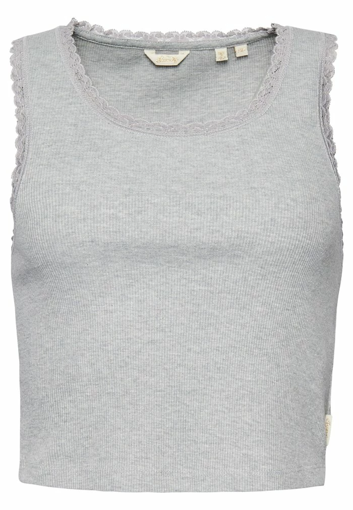 Superdry VINTAGE TRIM - Top - Grey Marl 5 Superdry VINTAGE TRIM - Top - Grey Marl - Image 5