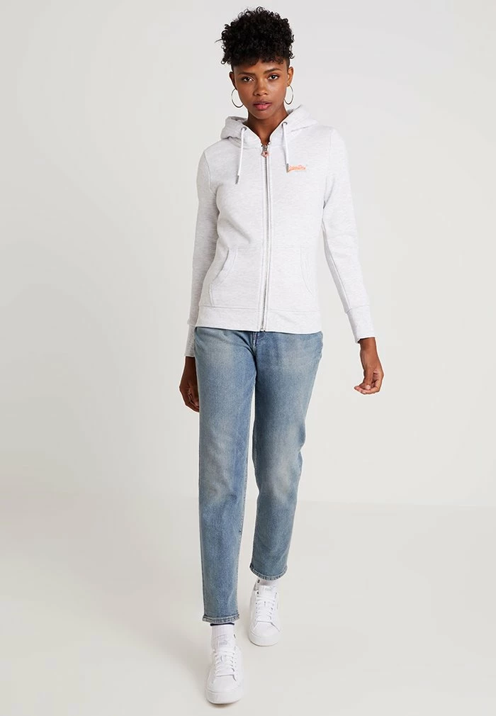 Superdry LABEL ZIPHOOD - Zip-up Sweatshirt - Ice Marl 2 Superdry LABEL ZIPHOOD - Zip-up Sweatshirt - Ice Marl - Image 2