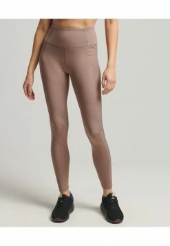 Superdry Leggings - Trousers - Dark Taupe