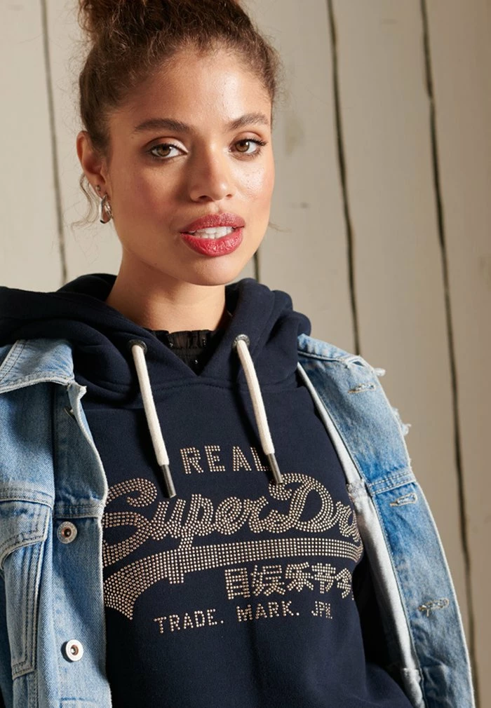 Superdry VINTAGE BOHO SPARKLE - Hoodie - Eclipse Navy 4 Superdry VINTAGE BOHO SPARKLE - Hoodie - Eclipse Navy - Image 4