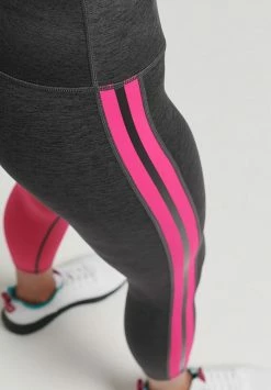 Superdry TRAINING GRAPHIC - Leggings - Trousers - Charcoal Marl Raspberry Sorbet -Superdry Shop bc3718ddd386403ab0993ed3280e5e39