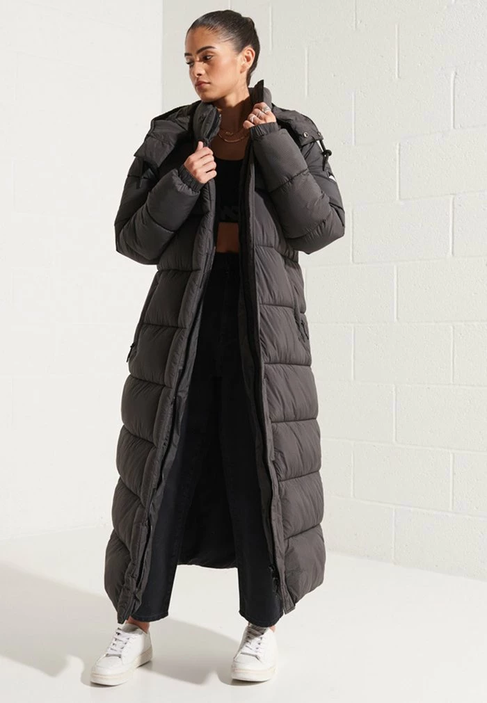 Superdry Winter Coat - Black Grid 1 Superdry Winter Coat - Black Grid