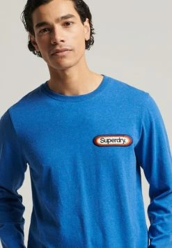 Superdry VINTAGE CORE LOGO SEASONAL - Long Sleeved Top - Varsity Blue Marl