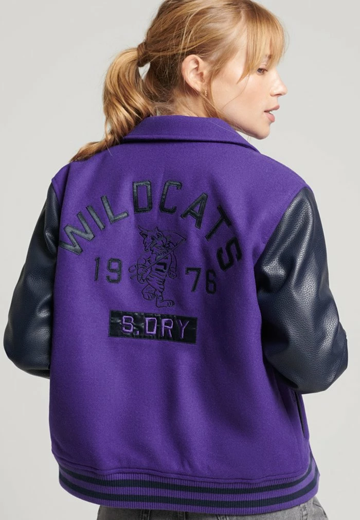 Superdry VINTAGE MIXED VARSITY - Light Jacket - Purple 1 Superdry VINTAGE MIXED VARSITY - Light Jacket - Purple