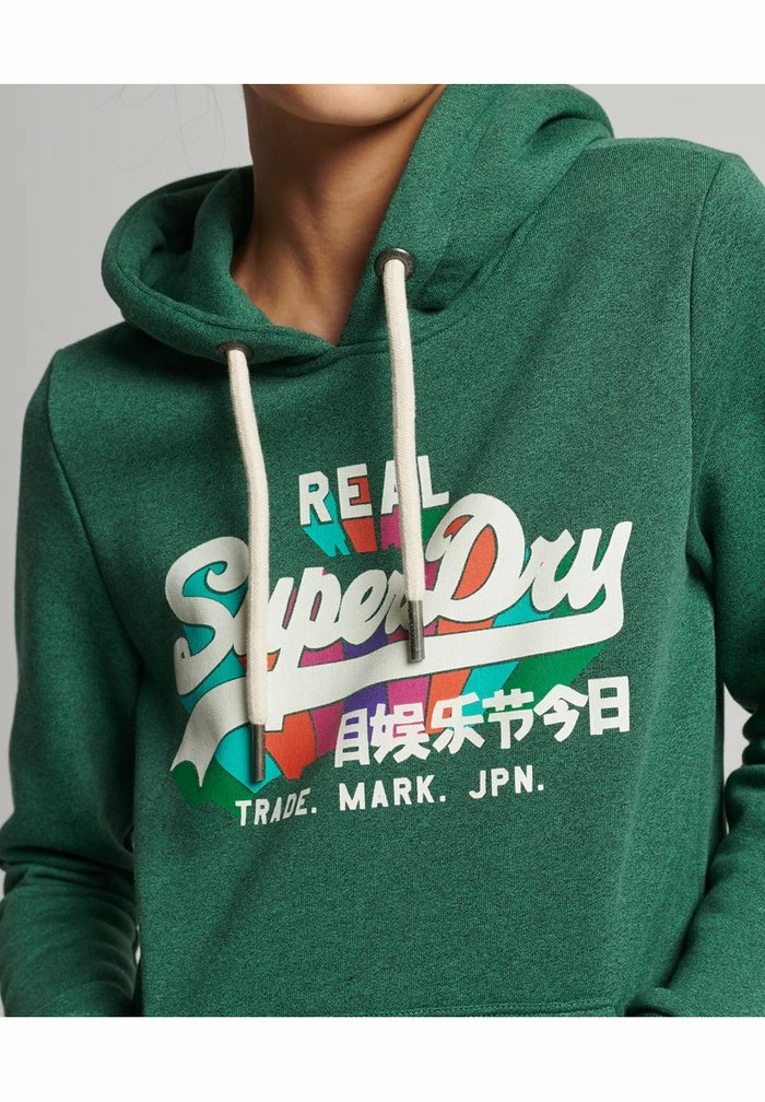 Superdry VINTAGE LOGO RAINBOW - Hoodie - Teal Grit 2 Superdry VINTAGE LOGO RAINBOW - Hoodie - Teal Grit - Image 2