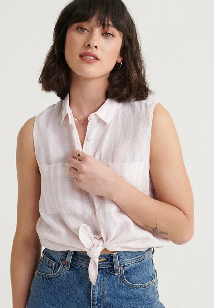 SUPERDRY AUBREY SHIRT - Button-down Blouse - Pink Stripe 4 SUPERDRY AUBREY SHIRT - Button-down Blouse - Pink Stripe - Image 4