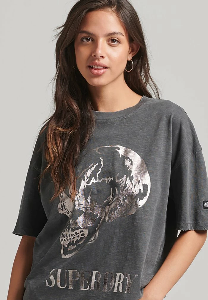 Superdry ROCK GRAPHIC LOOSE FIT - Print T-shirt - Jet Black 4 Superdry ROCK GRAPHIC LOOSE FIT - Print T-shirt - Jet Black - Image 4