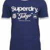 Superdry CORE LOGO AMERICAN CLASSICS RINGER - Print T-shirt - Soft Navy