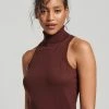 Superdry STUDIOS ROLL NECK - Top - Bitter Chocolate