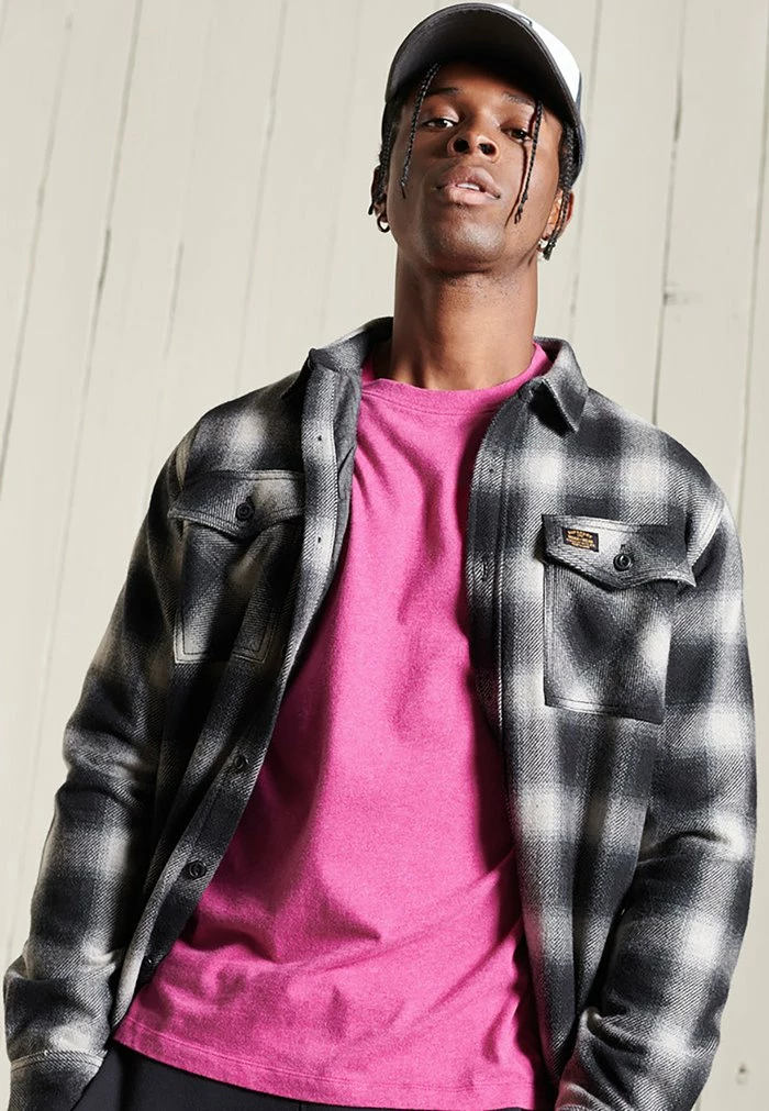 Superdry VINTAGE - Basic T-shirt - Magenta Marl 2 Superdry VINTAGE - Basic T-shirt - Magenta Marl - Image 2