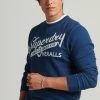 Superdry WALL SIGN - Sweatshirt - Malta Blue Indigo Wash