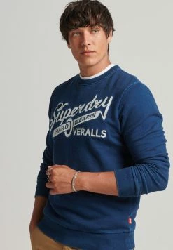 Superdry WALL SIGN - Sweatshirt - Malta Blue Indigo Wash