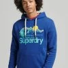 Superdry VINTAGE CORE LOGO - Hoodie - Bright Blue Grit