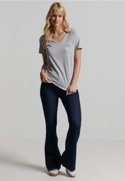 Superdry STUDIOS POCKET V-NECK - Basic T-shirt - Mid Marl