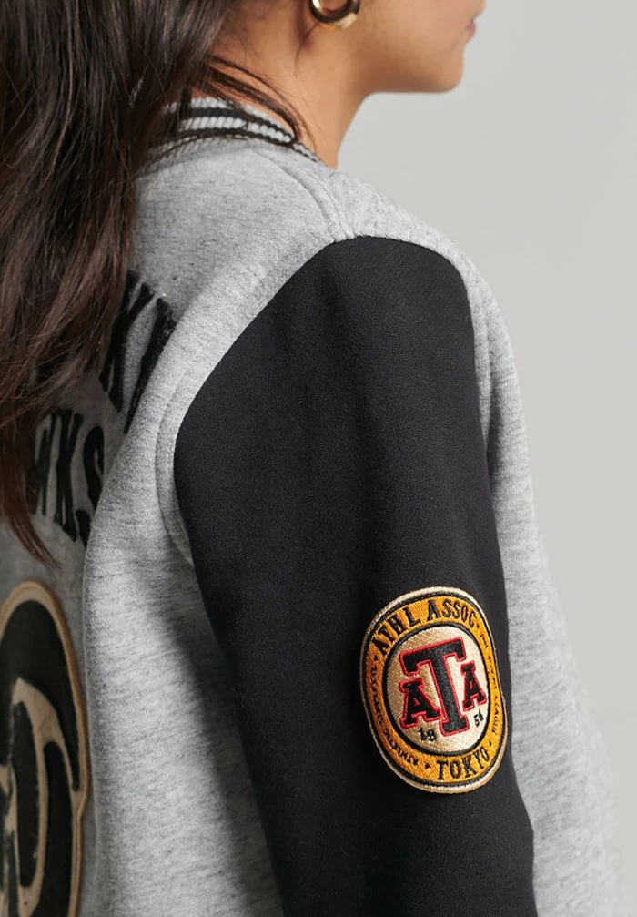 Superdry Bomber Jacket - Athletic Grey Marl 3 Superdry Bomber Jacket - Athletic Grey Marl - Image 3