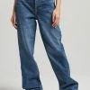 Superdry VINTAGE WIDE - Flared Jeans - Fulton Vintage Blue