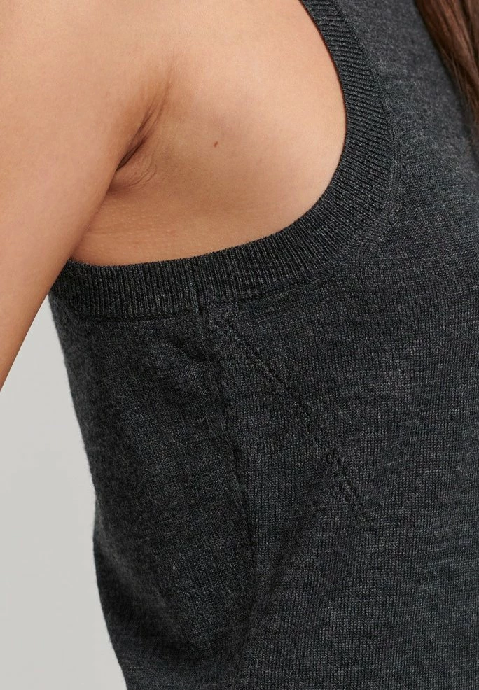 Superdry CREW NECK - Top - Dark Charcoal Marl 3 Superdry CREW NECK - Top - Dark Charcoal Marl - Image 3