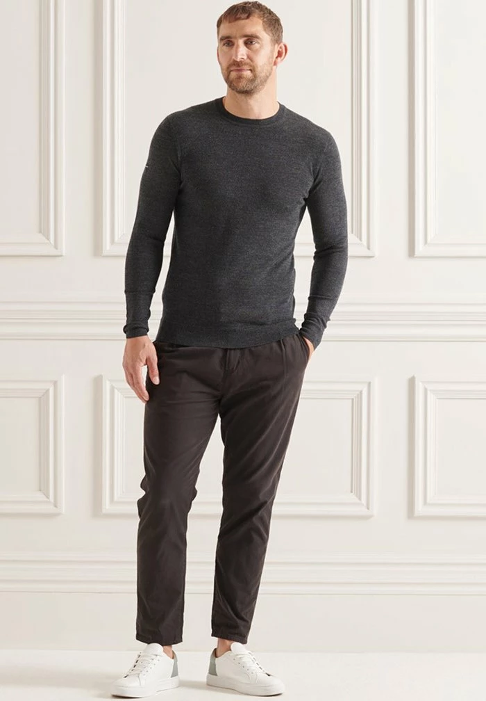 Superdry Jumper - Dark Charcoal Marl 1 Superdry Jumper - Dark Charcoal Marl