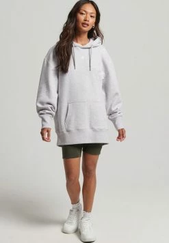 Superdry SCRIPT GRAPHIC OVERSIZED - Hoodie - Cadet Grey Marl -Superdry Shop bfa95d3a82714958983cae4e9594efcd
