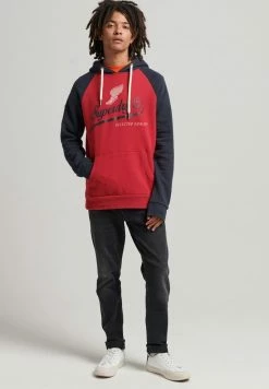 Superdry VINTAGE ACHILLES RAGLAN - Hoodie - Red