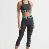 Superdry TRAINING CORE CROSS - Bustier - Charcoal Marl Hot Mint
