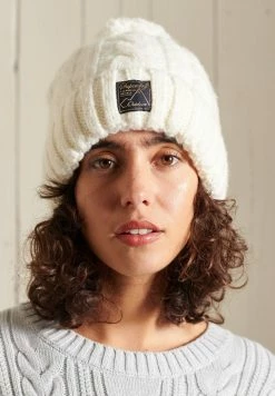 Superdry CABLE BEANIE - Beanie - White
