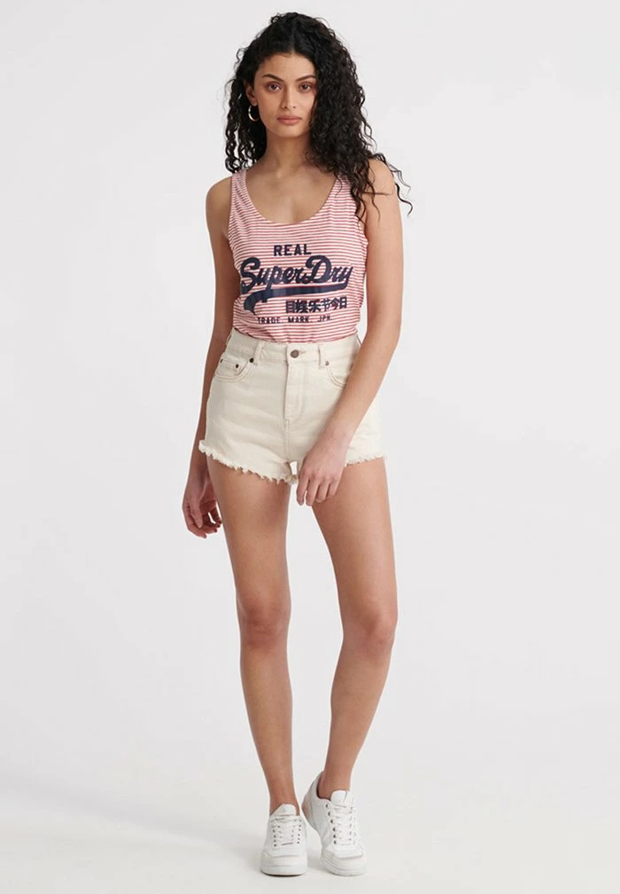 SUPERDRY VINTAGE STRIPE CLASSIC VEST TOP - Top - Ecru Slub Stripe 2 SUPERDRY VINTAGE STRIPE CLASSIC VEST TOP - Top - Ecru Slub Stripe - Image 2