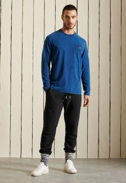 Superdry LONG SLEEVE - Long Sleeved Top - Full Indigo Wash