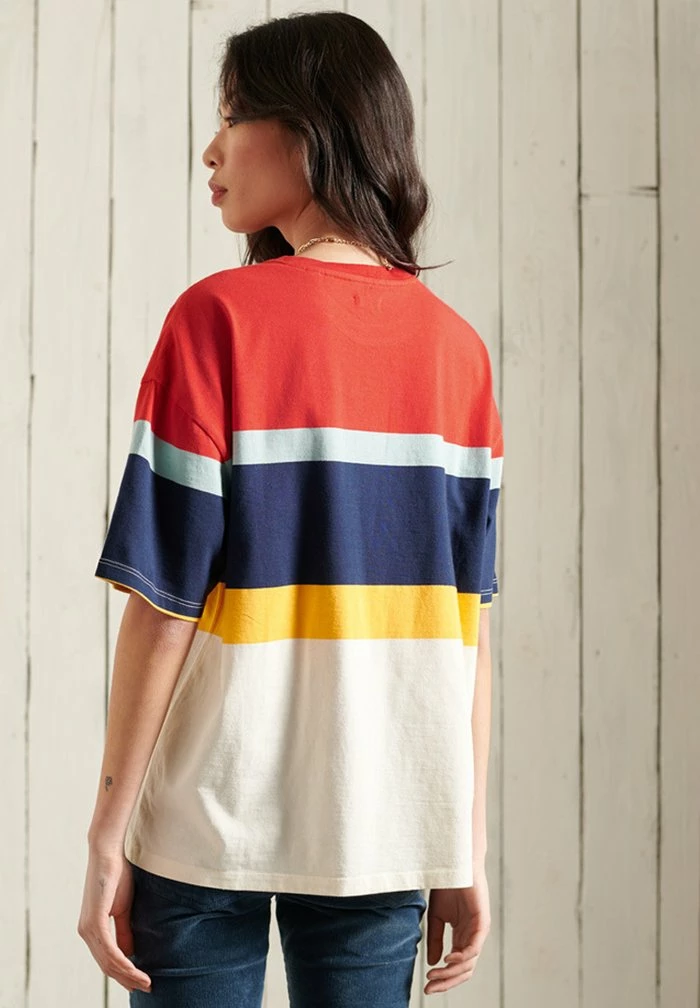 Superdry Print T-shirt - Apple Red Stripe 2 Superdry Print T-shirt - Apple Red Stripe - Image 2