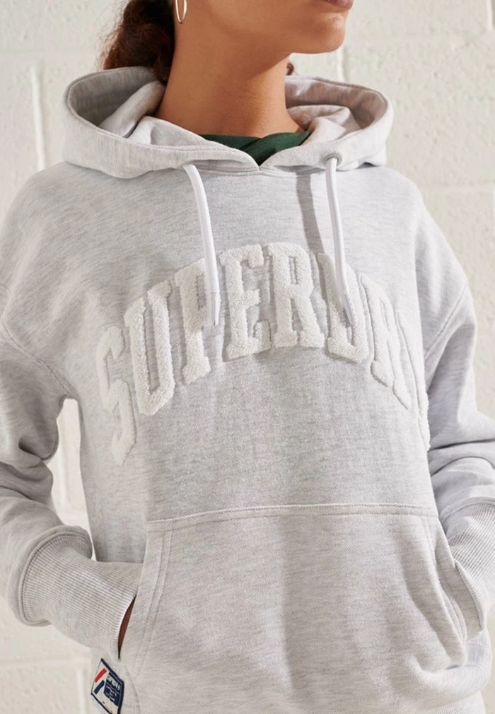 Superdry VARSITY ARCH MONO - Hoodie - Ice Marl 2 Superdry VARSITY ARCH MONO - Hoodie - Ice Marl - Image 2