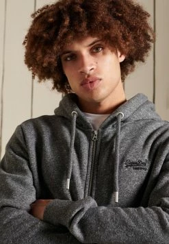 Superdry VINTAGE LOGO EMBROIDERED - Hoodie - Dark Charcoal Jaspe -Superdry Shop c20a64d2bdbe48a6b89595326a61943e