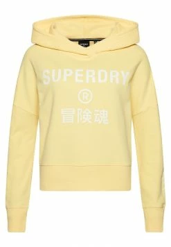 Superdry CROP BOX - Hoodie - Pale Yellow -Superdry Shop c2476944b7c046ad80e8bb510a4a9f0a