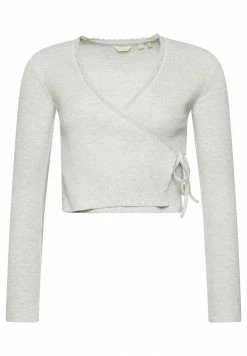 Superdry WRAP OVER - Long Sleeved Top - Glacier Grey Marl -Superdry Shop c25491cd8ab64c7e957fa8dec31826ba