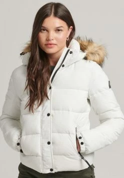 Superdry HOODED MID LAYER - Winter Jacket - Winter White