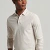 Superdry LONG SLEEVE - Polo Shirt - Oatmeal Marl