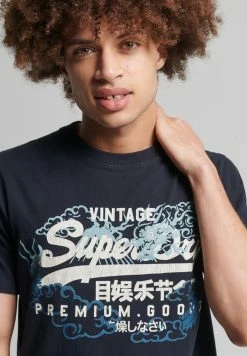 SUPERDRY VINTAGE - Print T-shirt - Eclipse Navy