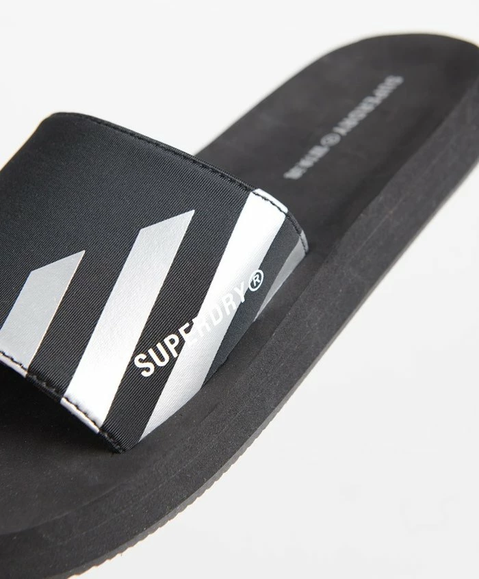 Superdry Pool Slides - Black Metallic 3 Superdry Pool Slides - Black Metallic - Image 3