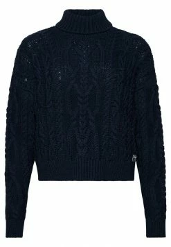 Superdry VINTAGE HIGH NECK - Jumper - Eclipse Navy -Superdry Shop c3669cbb5bc64f7bbfce3c514afcf9e2