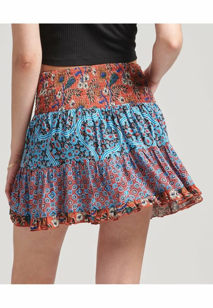 Superdry A-line Skirt - Rust Block Print 2 Superdry A-line Skirt - Rust Block Print - Image 2