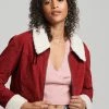 Superdry BORG LINED INDIE - Denim Jacket - Merlot