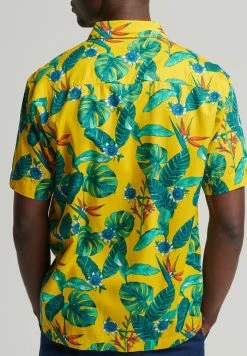 Superdry VINTAGE - Shirt - Yellow Tropical Aop