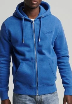 Superdry Zip-up Sweatshirt - Varsity Blue Marl