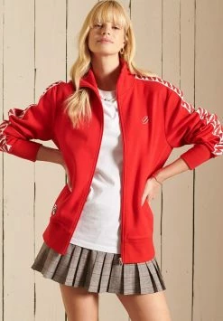 Superdry Code Oversized Tape - Training Jacket - Risk Red