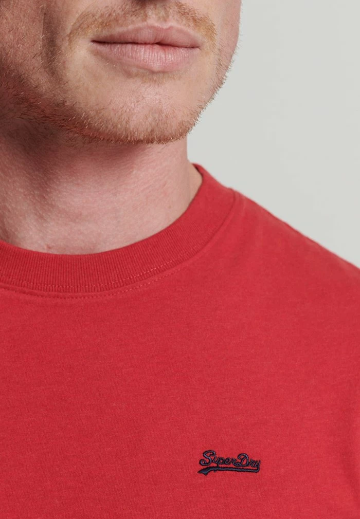 Superdry Basic T-shirt - Work Red Marl 2 Superdry Basic T-shirt - Work Red Marl - Image 2