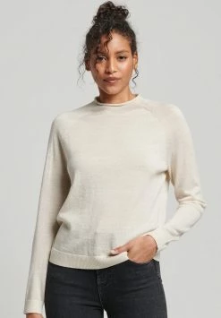 Superdry MOCK NECK - Jumper - Cream Metallic
