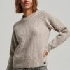 Superdry TWEED RIB CREW - Jumper - Ecru Tweed