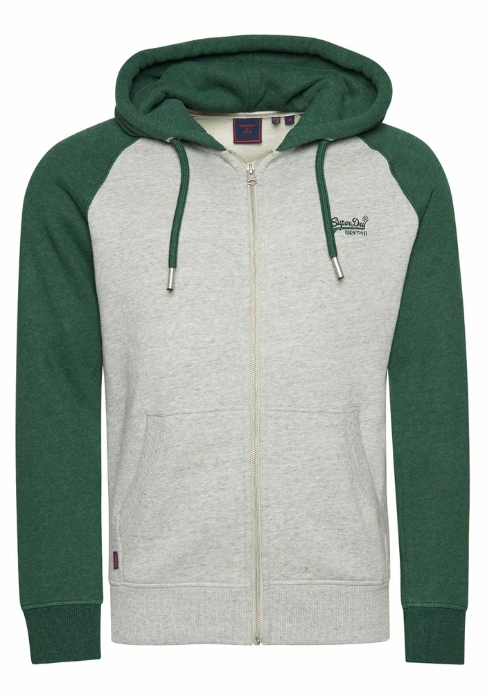 Superdry ESSENTIAL - Zip-up Sweatshirt - Athletic Grey Marl Campus Green Marl 5 Superdry ESSENTIAL - Zip-up Sweatshirt - Athletic Grey Marl Campus Green Marl - Image 5