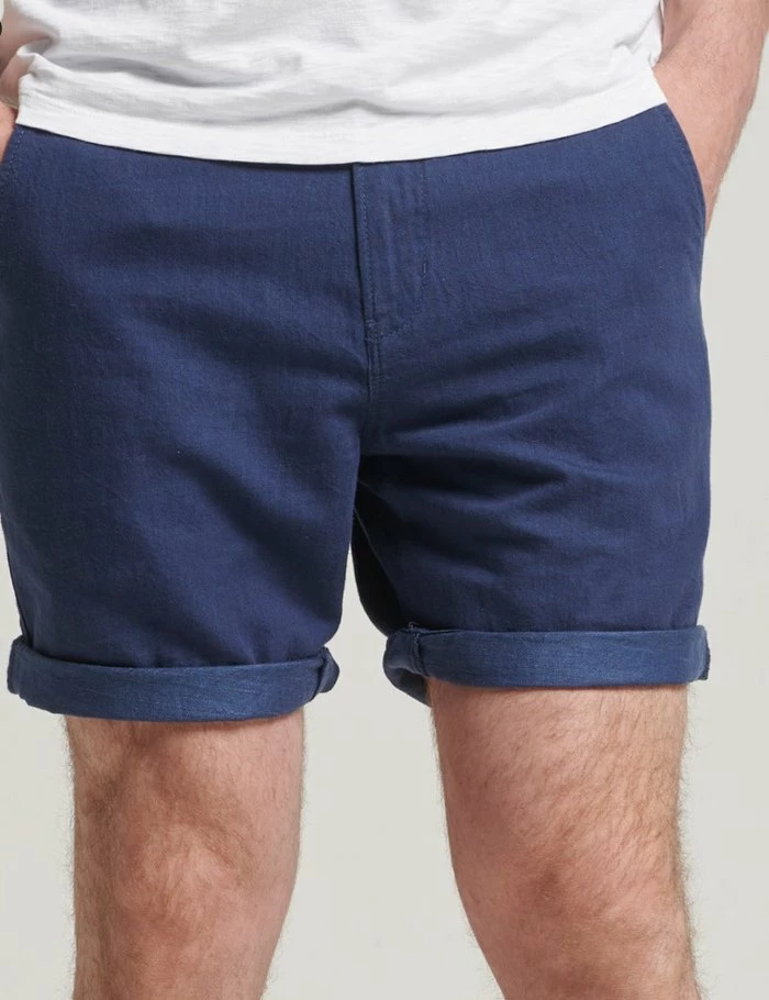 Superdry STUDIOS TURN UP - Shorts - Navy 1 Superdry STUDIOS TURN UP - Shorts - Navy