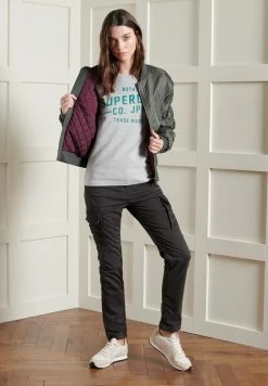 Superdry Cargo Trousers - Embroidered Black